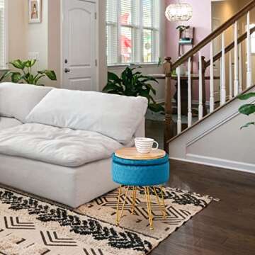 Elegant Cpintltr Velvet Storage Ottoman with Hidden Space