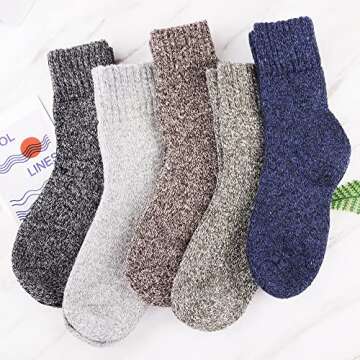 Jeasona Wool Socks for Women Warm Winter Thermal Thick Socks Gifts for Women Mom (Multicolored Dark)