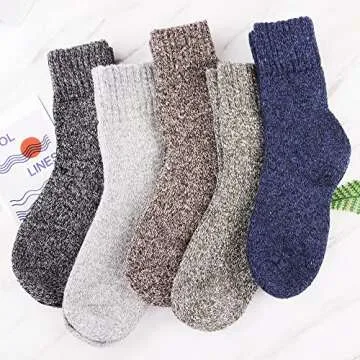 Jeasona Wool Socks for Women Warm Winter Thermal Thick Socks Gifts for Women Mom (Multicolored Dark)