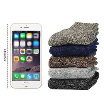 Jeasona Wool Socks for Women Warm Winter Thermal Thick Socks Gifts for Women Mom (Multicolored Dark)