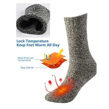 Jeasona Wool Socks for Women Warm Winter Thermal Thick Socks Gifts for Women Mom (Multicolored Dark)