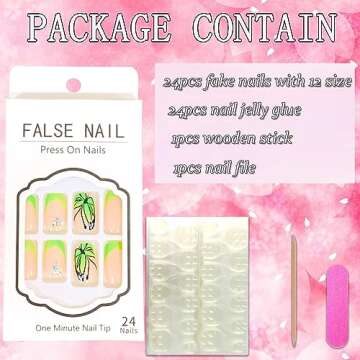 Vezocim Butterfly Press on Nails - 24pcs Stylish Short Nails