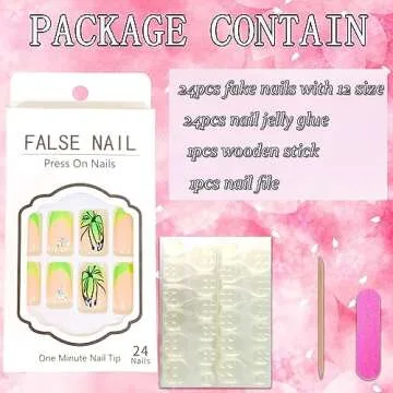 Vezocim Butterfly Press on Nails - 24pcs Stylish Short Nails
