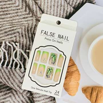 Vezocim Butterfly Press on Nails - 24pcs Stylish Short Nails