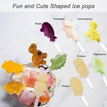 Chicrinum Silicone Popsicles Molds for Kids, Non-Stick 6 Pieces Food Grade Silicone Ice Pop Cream Mold, Stackable Popsicle Maker with Reusable Sticks