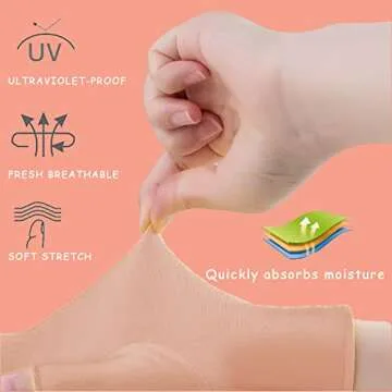 COOSLIM Anti UV Gloves for Gel Nail Lamp, UPF50+ Protection Gloves for Manicures, UV Sun Protection Gloves for Women-Pink