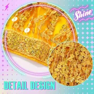 Zoestar Sequin Belly Dance Skirt Tassel Hip Scarf Multiplayer Dance Belt Party Performance Skirt Wrap for Women (Gold)