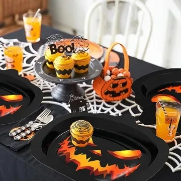 Tbsone Halloween Paper Plates for Spooky Celebrations