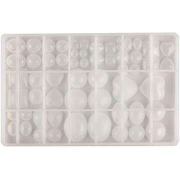 ScivoKaval Cabochon Gem Jewelry Silicone Mold Oval Teardrop Square Heart Round Shapes for Polymer Cl...