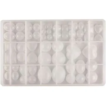 ScivoKaval Cabochon Gem Jewelry Silicone Mold Oval Teardrop Square Heart Round Shapes for Polymer Cl...