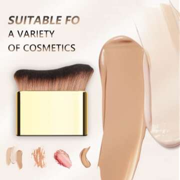 Siren Makeup Brush, BeCause Pro Siren Brush, Siren Brush Makeup, Foundation Makeup Brush, Foundation Brush for Liquid Makeup (Gold)