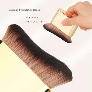 Siren Makeup Brush, BeCause Pro Siren Brush, Siren Brush Makeup, Foundation Makeup Brush, Foundation Brush for Liquid Makeup (Gold)