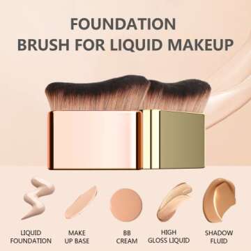 Siren Makeup Brush, BeCause Pro Siren Brush, Siren Brush Makeup, Foundation Makeup Brush, Foundation Brush for Liquid Makeup (Gold)