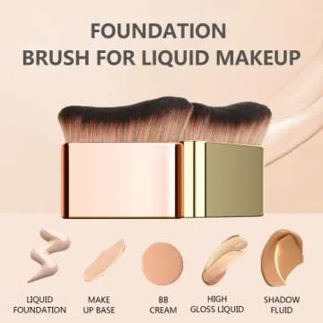 Siren Makeup Brush, BeCause Pro Siren Brush, Siren Brush Makeup, Foundation Makeup Brush, Foundation Brush for Liquid Makeup (Gold)