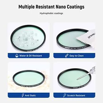 NEEWER 58mm Black Diffusion 1/2 Filter Mist Dreamy Cinematic Effect Filter Ultra Slim Water Repellent Scratch Resistant HD Optical Glass, 30 Layers Nano Coatings for Video/Vlog/Portrait Photography