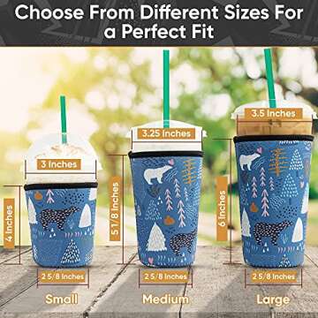Baxendale Reusable Iced Coffee Sleeve Set Compatible with Starbucks