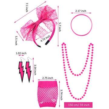 Women's 80s Costume Accessories Set with Tutu Skirt and More