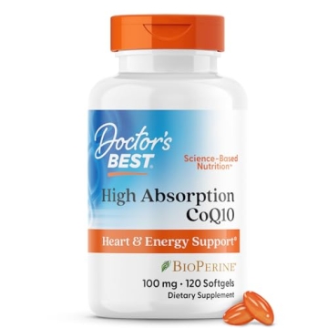 Doctor's Best High Absorption CoQ10 with BioPerine, Gluten Free, Naturally Fermented, Heart Health, ...