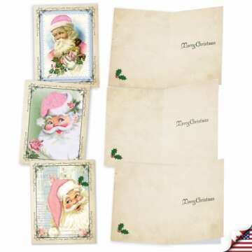 The Best Card Company Variety Pack of 10 Christmas Greeting Cards with Envelopes, Humor Holiday Assortment for Men and Women (10 Designs, 1 Each) - Pink Kringle M6695XSG
