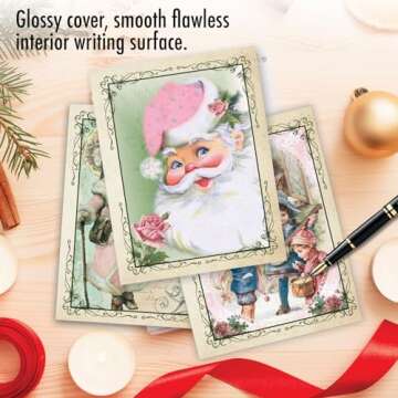 The Best Card Company Variety Pack of 10 Christmas Greeting Cards with Envelopes, Humor Holiday Assortment for Men and Women (10 Designs, 1 Each) - Pink Kringle M6695XSG