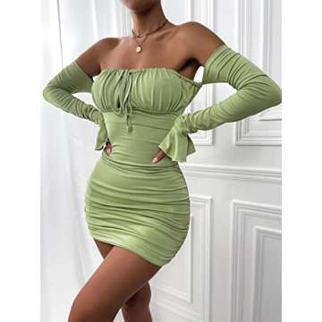 Stylish XSTSUP Off Shoulder Bodycon Mini Dress for Women and Teens