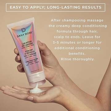 DAILY DOSE Deep Conditioner Hair Mask/Masque - Treatment for Dry, Damaged & Colored Treated Hair - Paraben Free, Phthalates Free, Vegan & Cruelty Free - for All Hair Types
