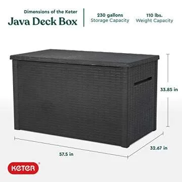Keter 230 Gallon Outdoor Storage Deck Box for Cushions