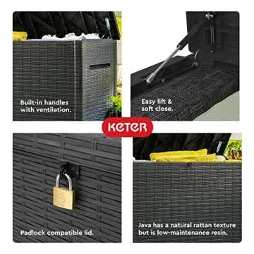 Keter 230 Gallon Outdoor Storage Deck Box for Cushions