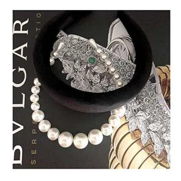 Womens Padded Headbands Fashion 2PCS Thick Velvet Pearl Vintage hair accessories Alice Band headband