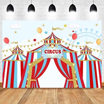 Fanghui 7x5ft Red Circus Backdrop for Parties & Photos