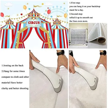 Fanghui 7x5ft Red Circus Backdrop for Parties & Photos
