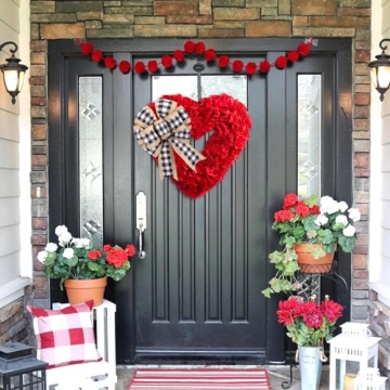 Heart-Shaped Wreath for Valentine's Day Decoration