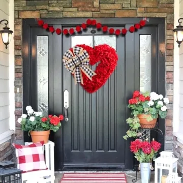 Heart-Shaped Wreath for Valentine's Day Decoration