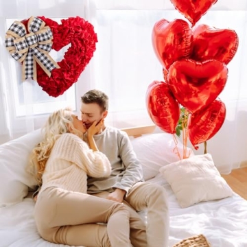 Heart-Shaped Wreath for Valentine's Day Decoration