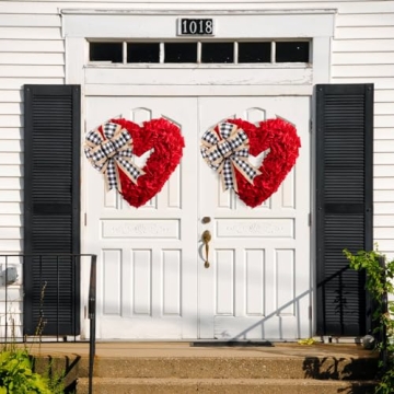 Heart-Shaped Wreath for Valentine's Day Decoration