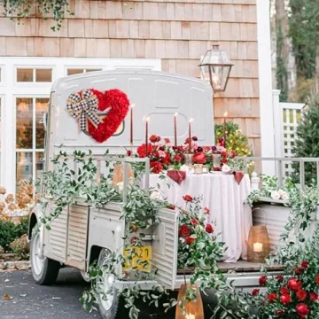 Heart-Shaped Wreath for Valentine's Day Decoration