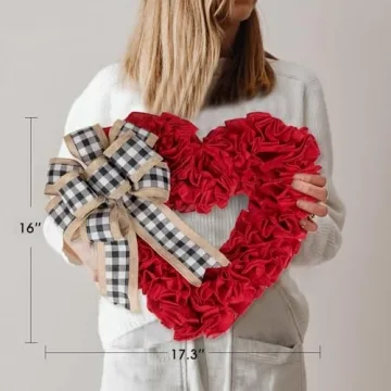 Heart-Shaped Wreath for Valentine's Day Decoration