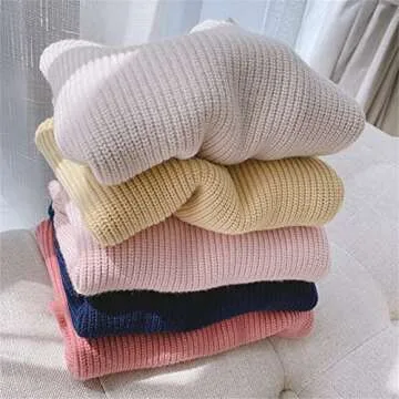 CIYCUIT Toddler Baby Girl Boy Sweater Fall Winter Warm Long Sleeve Knit Chunky Oversized Sweater Cream 12-18 Months