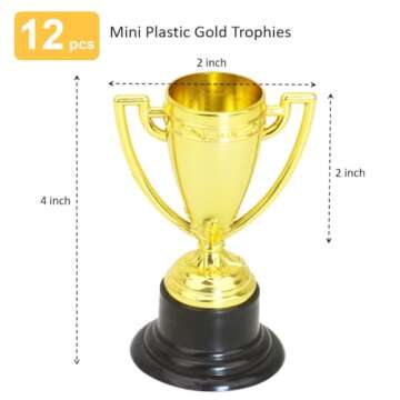 SenseYo 24 Pack Mini Trophies Cups - Gold Trophy Awards for Kids Parties