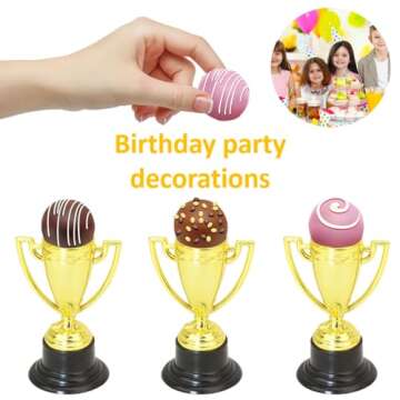 SenseYo Gold Mini Trophies for Kids | 24 Pack Award Cups