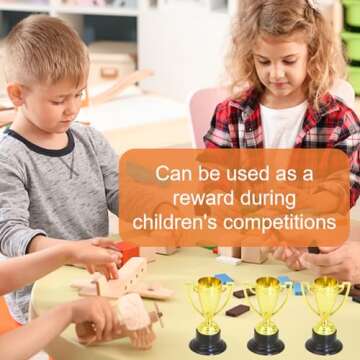 SenseYo Gold Mini Trophies for Kids | 24 Pack Award Cups