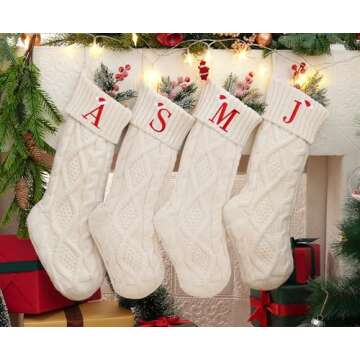 Personalized 18" Christmas Stockings with Initials