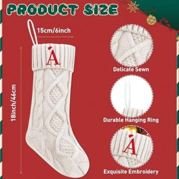 Personalized 18" Christmas Stockings with Initials