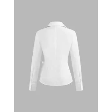 CIDER 100% Cotton Wrap Knotted Long Sleeve Shirt