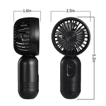 Mini Portable Fan 2 Pack, Cute Handheld Fan Battery Operated Lightweight Small Personal Fan with 3 S...