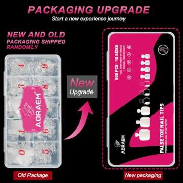 AORAEM False Toenails 500PCS Clear Toe Nails for Acrylic Tips Full Cover Press on Toenails for Nail ...