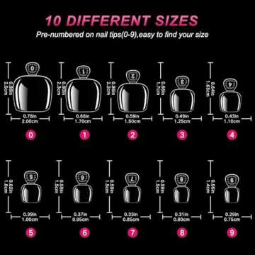 AORAEM 500PCS Clear False Toenails for DIY Nail Art