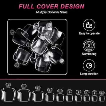 AORAEM 500PCS Clear False Toenails for DIY Nail Art