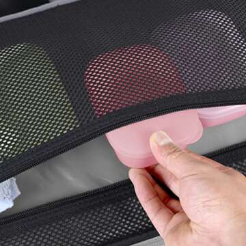 Quatish 1 Pack Soap Holder with Soap Saver Bag, Travel Soap Container with Lid, Portable Bar Soap Holder, Leakproof Soap Box with Perforations, Soap Dishes for Traveling, Camping, Gym,Pink