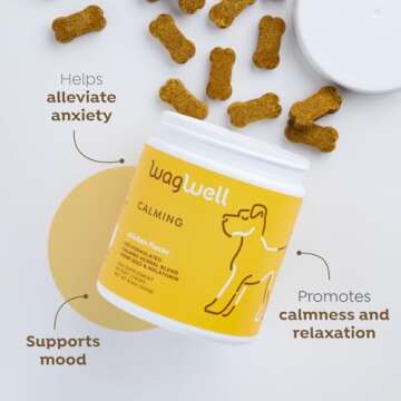 WagWell Calming Chews for Dogs – Vet-formulated Anxiety Relief for Dogs to Reduce Stressful Situat...